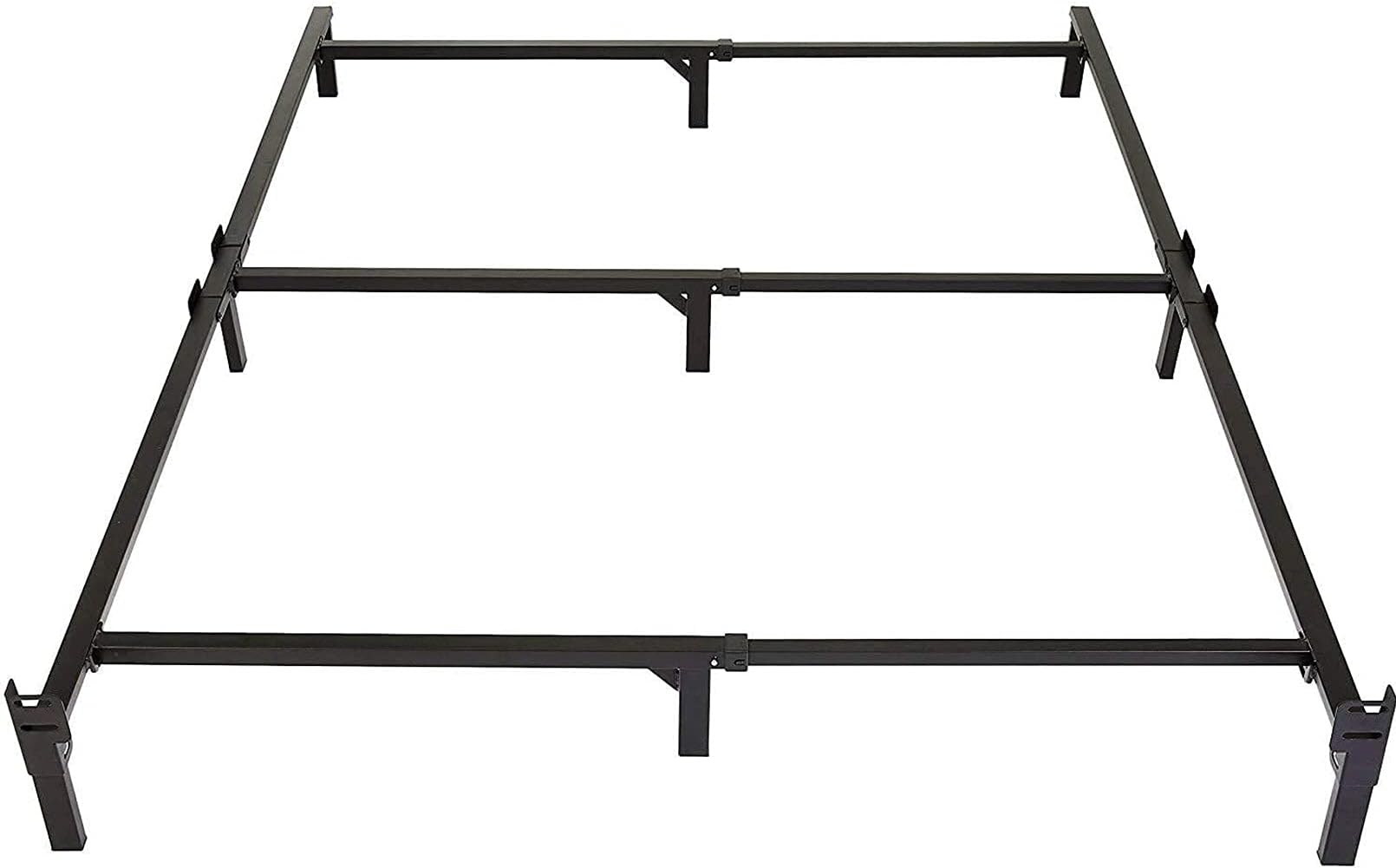 Amazon Basics Metal Bed Frame, 9-Leg Support Base for Box Spring and Mattress, Tool-Free Easy Assembly, No Tools Required, Full Size, Black
