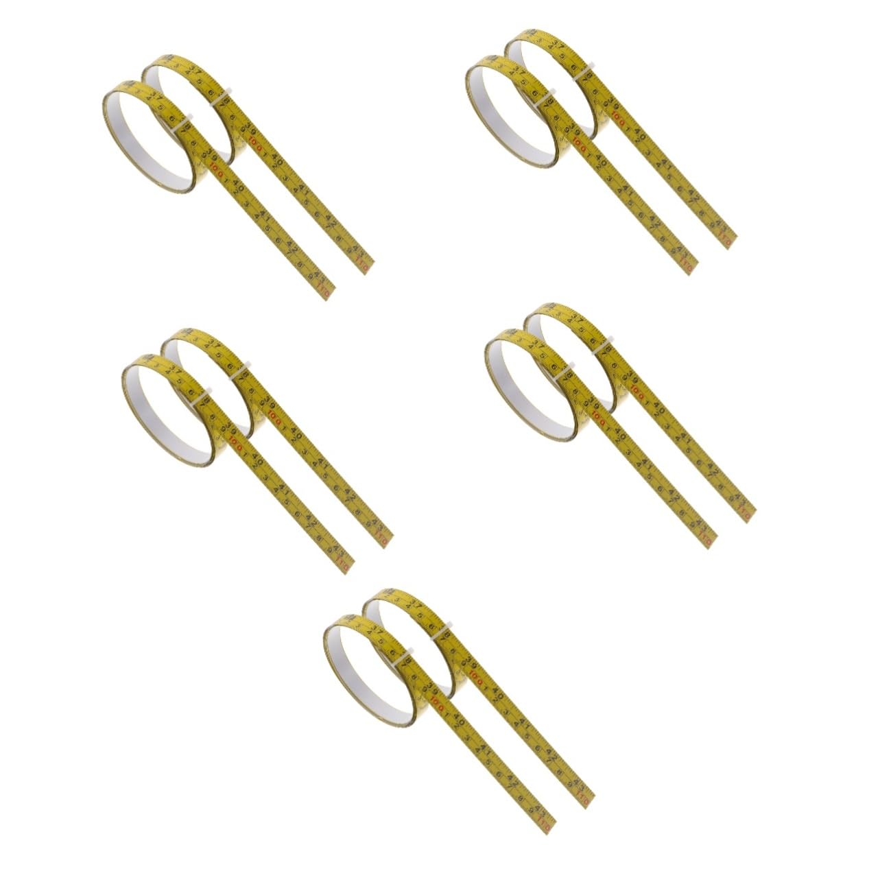 Operitacx 5 Sätze Klebeband Selbstklebendes Maßband Stahlmaßband Klebendes Stahlmessband Haftendes Messband Weiches Maßband Bandmaßnahmen Meter Messgerät Klebriges Messlineal 2 Stück * 5
