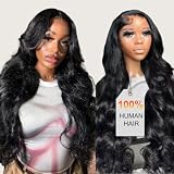 HOT STAR 13x6 Lace Front Wigs Human Hair Body Wave Wig, 100% Human Hair [2-year life] 28 Inch Body Wave Lace Front Wigs Natural Black Color HD Lace Frontal Wigs for Black Women 200% Density