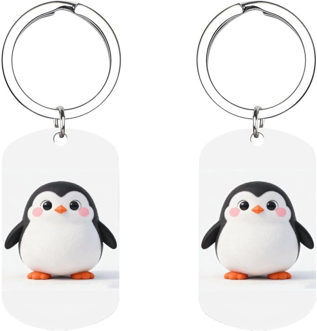 Cute Penguin Stainless Steel Metal Keychain
