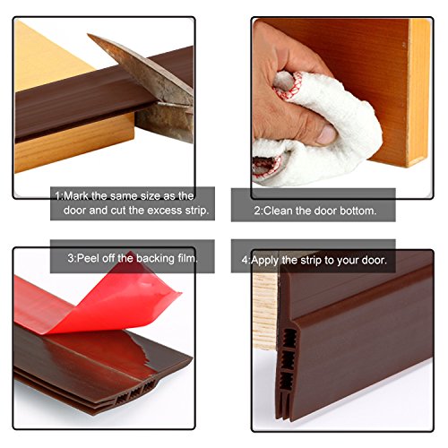 MAGZO Door Weather Stripping Bottom, 2 Inch Width X 47 Inch Length Door Draft Stopper Door Sound Blocker Weather Stripping for Doors(Brown)