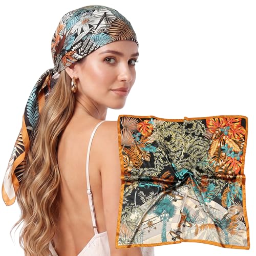 RIIQIICHY Head Scarf for Women Like Silk Satin Scarf for Hair Wrapping at Night Bandana Square Scarf...
