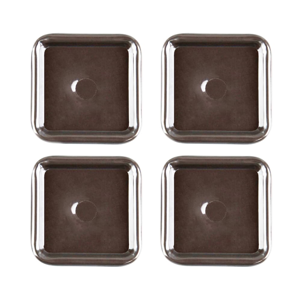 4 Pack 3 inch Square Reusable Carpet Bottom Furniture Caster Cups to Protect Hardwood, Tile or Laminate Floors Carpet Sliders for Moving Heavy Sofa Bed Couch Fridge, (Brown, Square)