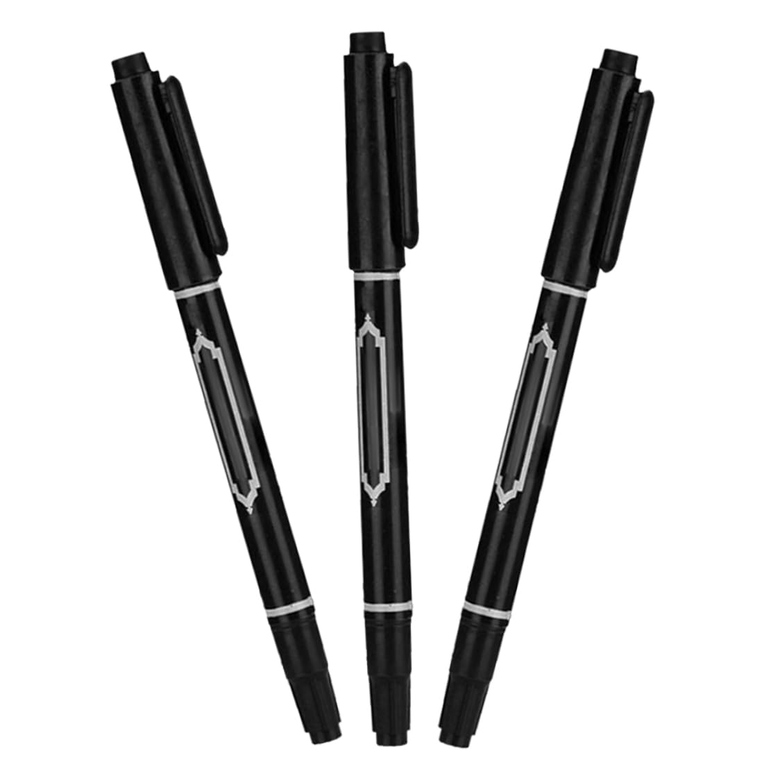 Marqueurs de tatouage temporaires pour la peau, pochoirs de tatouage 3 pcs pour enfants et adultes, stylo à poitrine fin à l'encre double tatouage de tatouage