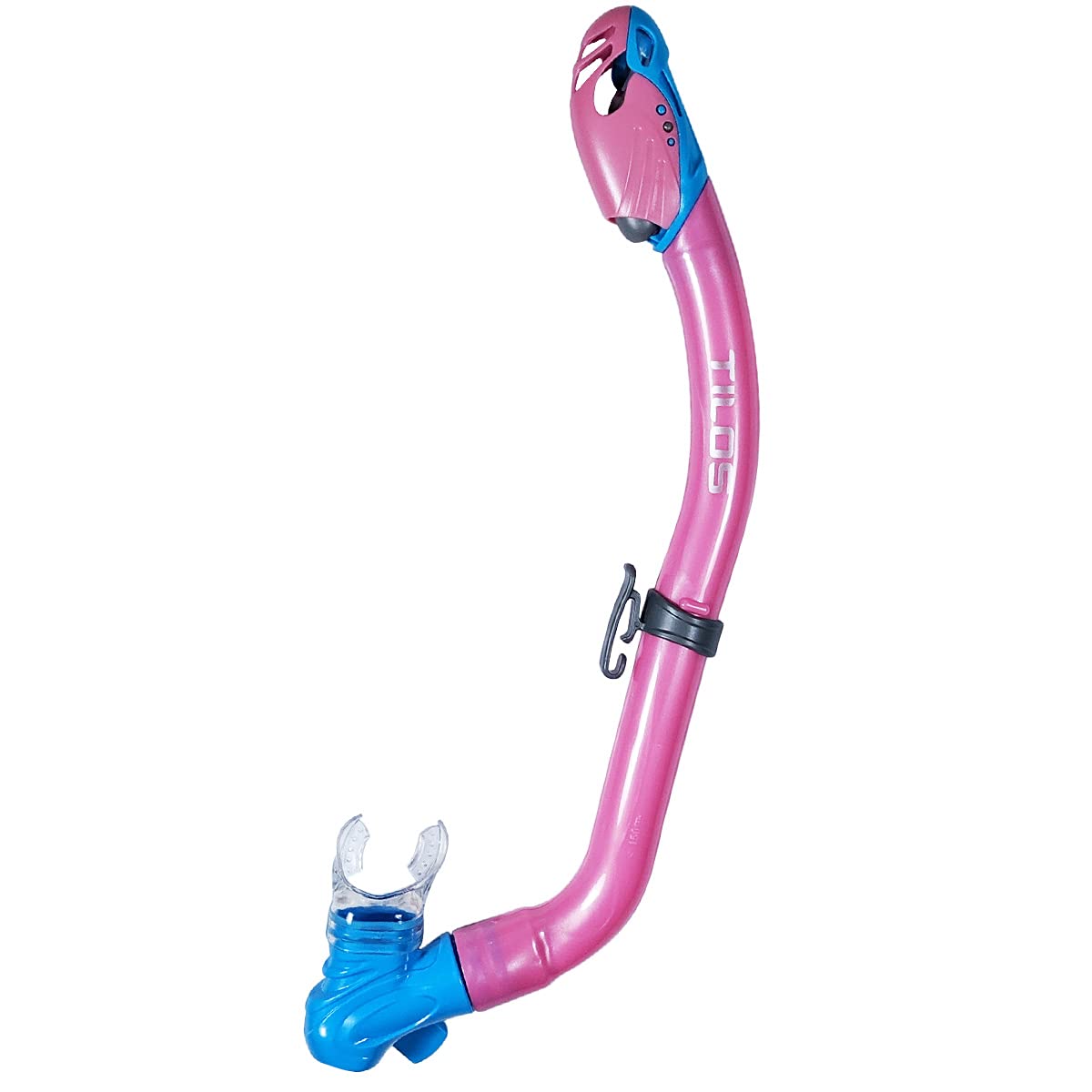 Tilos S.O.S Jr. Dry Snorkel - Kids Semi-Dry Snorkel with Safety Whistle (Pink/Aqua)