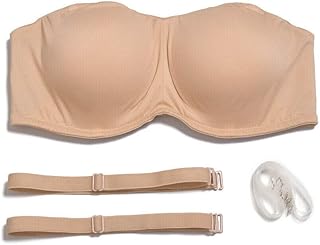 Comfortisse Reggisenoreggiseni Senza Spalline per Le Donne Reggiseno Imbottito in Silicone con Cinturino Regolabile