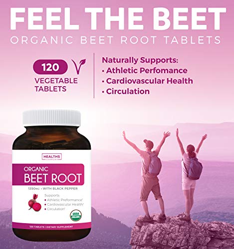 USDA Organic Beet Root Powder (120 Tablets) 1350mg Beets Per Serving with Black Pepper for Extra Absorption - Super… - Image 4