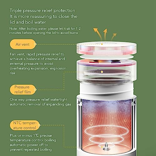 Tetera eléctrica portátil 500ml con control de temperatura miniatura 4