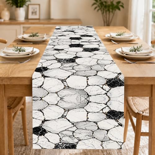 Image of Nuxovilar Geometric Table Runner Flax 13x72 in