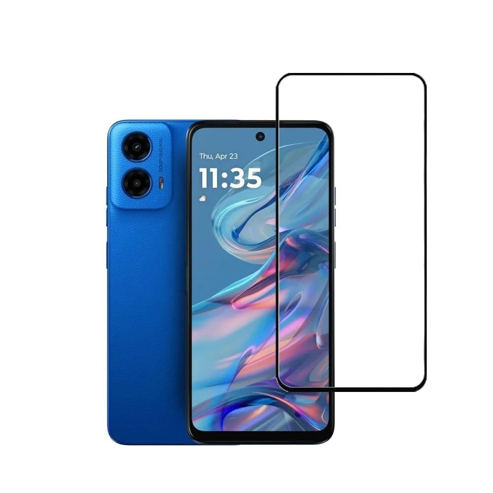MoCoTech HD+ Edge-to-Edge Tempered Glass for Motorola Moto G45 5G / Moto G34 5G – Full Screen Protector Guard, 9H Hardness, Anti-Scratch, Ultra Clear with Easy Installation Kit