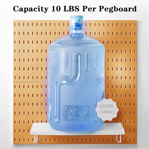 RIVTUN Pegboard Combination Kit for Wall Organizer, Wall Mounted Peg Board Kits for Kitchen, Bedroom, Office, &Bathroom, 4 Pieces White Pegboards and 14 Accessories, 22" x 22"