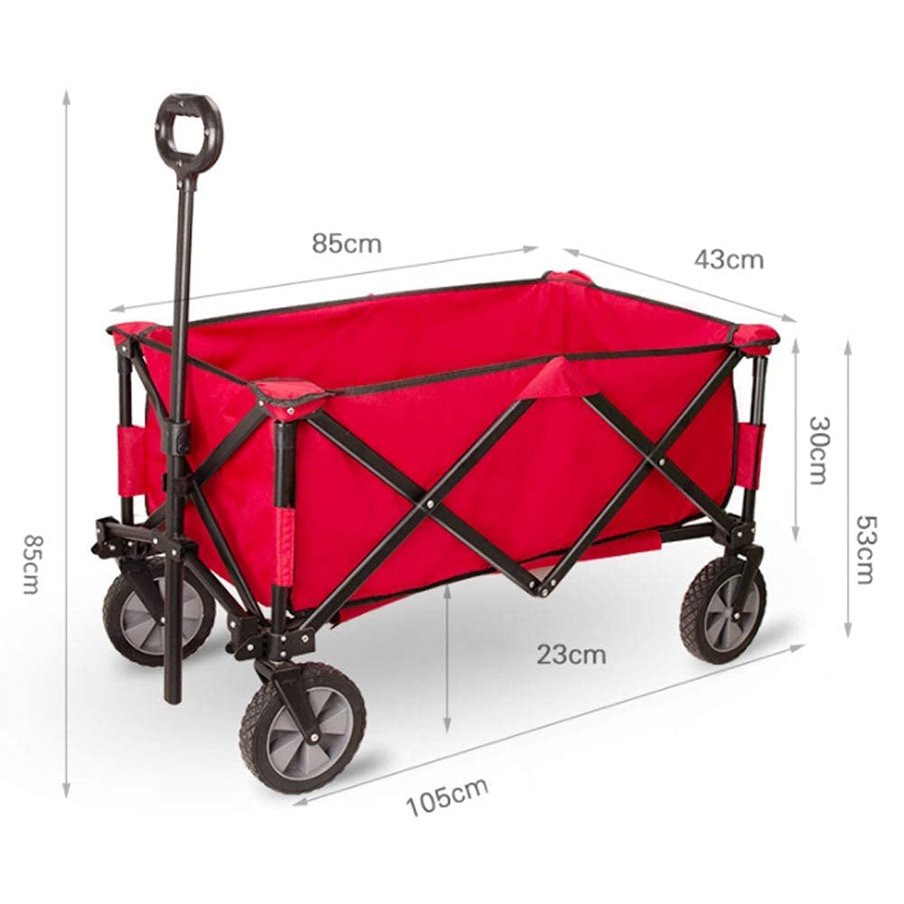 Plegable vagón portátil， Carro utilitario Plegable for Exteriores, Carro Plegable portátil y Resistente con Ruedas