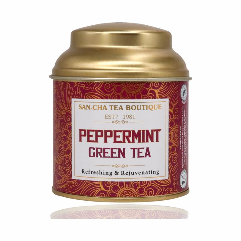 Image of Sancha Tea Boutique, Rakhi Gift Hamper, Premium Rakhi Gift Box, Peppermint Tea, Spearmint Tea & Handmade Kundan Rakhi, Rakhi Gift or Brother & Rakhi Gift for Sister