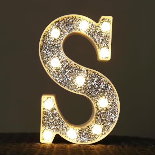 NWLIGHT Light Up Letter S - Marquee Alphabet Sign with