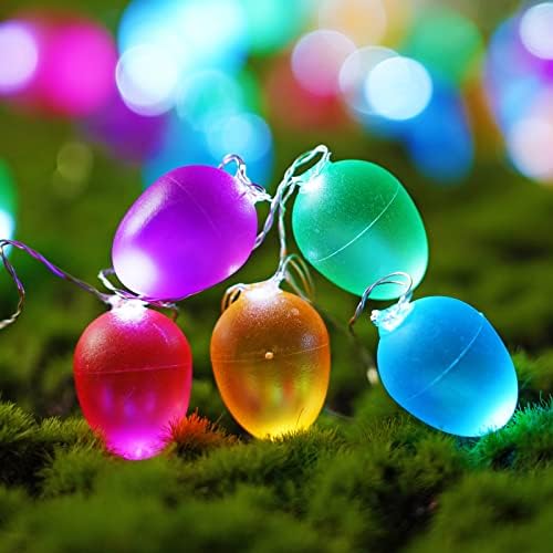 KAiSnova Easter Decorations Easter Lights String 10ft 30LED Eggs Fairy Light Battery Operated w/Remote Easter String Lights Spring Themed Multi Color Eggs Decor for Indoor Outdoor Bedroom Party Home