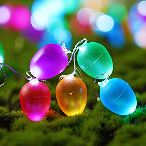 Kaisnova Easter Decorations Easter Lights String 10Ft 30Led Eggs Fairy Light Battery Operated W/Remote Easter String Lights Spring Themed Multi Color Eggs Decor For Indoor Outdoor Bedroom Party Home #TOP2