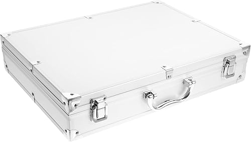 Mikinona Estuche de vuelo con cerradura portátil de aleación de aluminio rígido, caja de herramientas, estuche de transporte duradero para