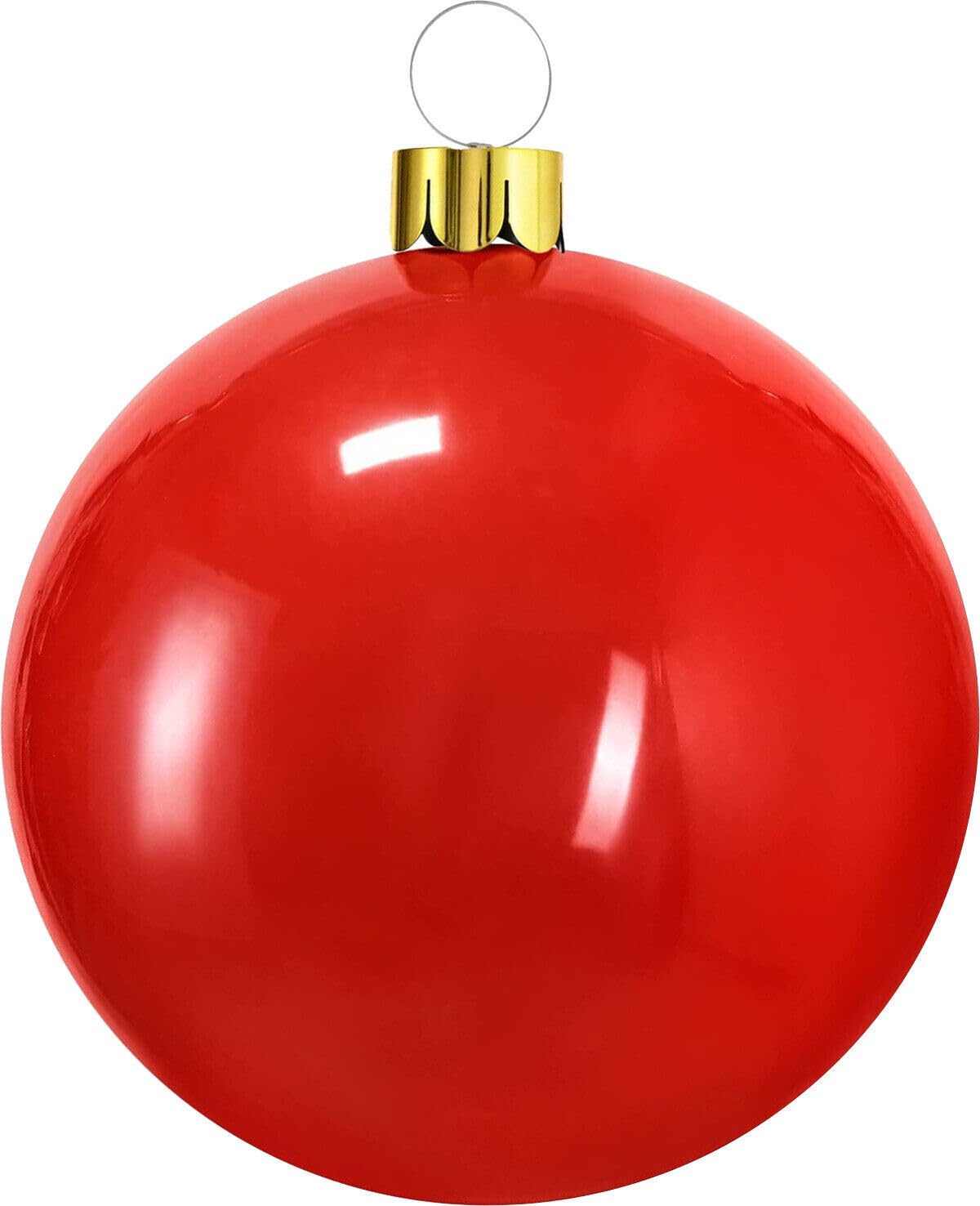 URBNLIVING Inflatable Christmas Bauble Ball Decoration Xmas Tree Outdoor Hanging Ornaments (65cm, Red)