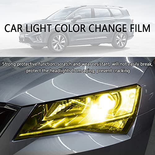 47X12 Car Light Tint Film,Vibrant Residue-Free Vinyl Sticker For Fog Light,Taillight,Headlight,Window Self Adhesive Vinyl Film,Cool Car Decoration&Protector (Golden Yellow) #TOP5