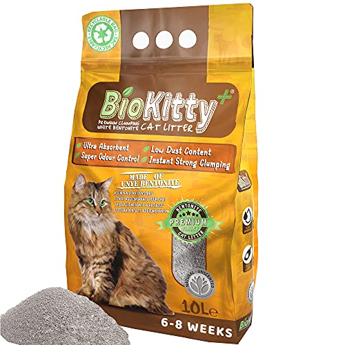 BioKitty Clumping Cat Litter, Highly Absorbent Natural Mineral
