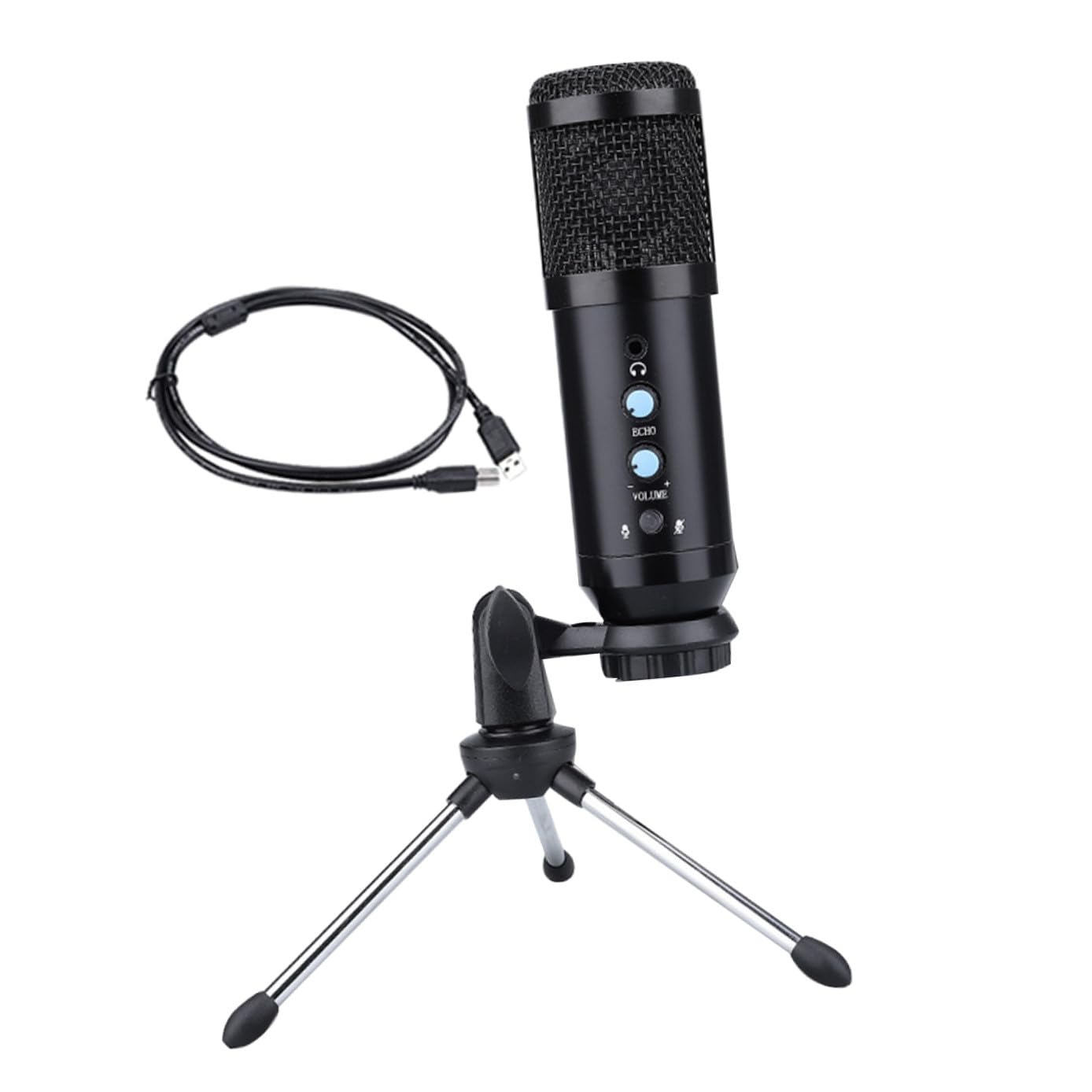 VILLCASE 1 Satz USB Kondensator Mikrofon mit Stativ Stummschalttaste für Gaming Streaming Konferenzen Hochwertige Geräuschunterdrückung Einfache Nutzung Kompatibel mit Pc Laptop