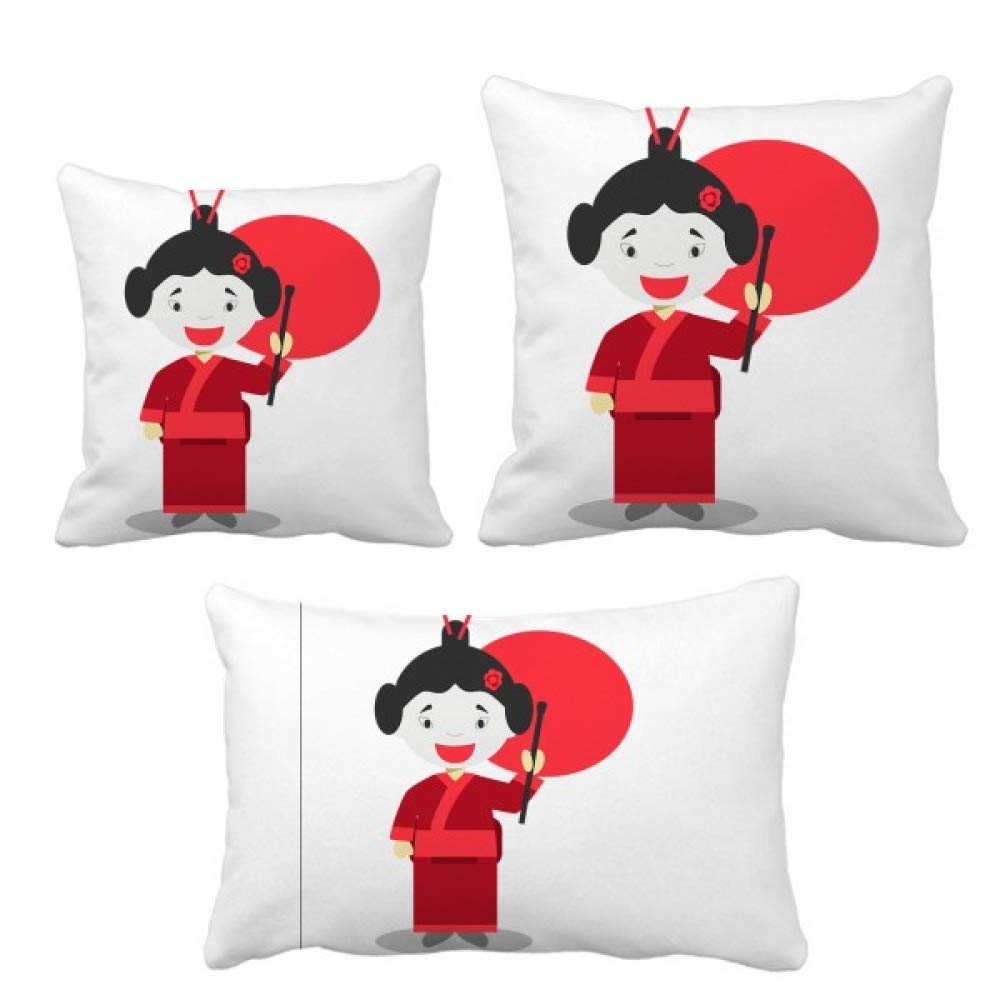 Housse de coussin Japon blanc rouge pour rénover un canapé fatigué