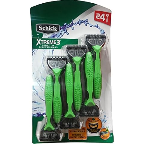 Schick Xtreme 3 Blade Sensitive Razor with Vitamin E & Aloe (24 Count) Cover