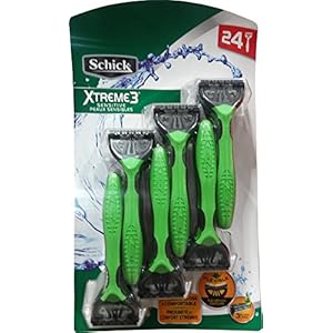 Schick Xtreme 3 Blade Sensitive Razor with Vitamin E & Aloe (24 Count)