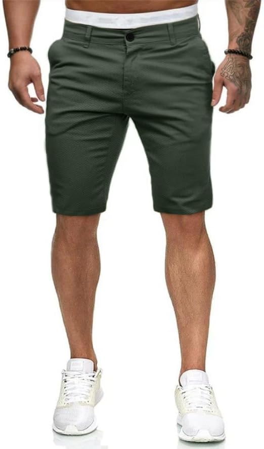 HUNGSON Men's Casual Shorts Lightweight Golf Shorts with 4 Pockets Stretch Quick Dry Comfy Work Shorts