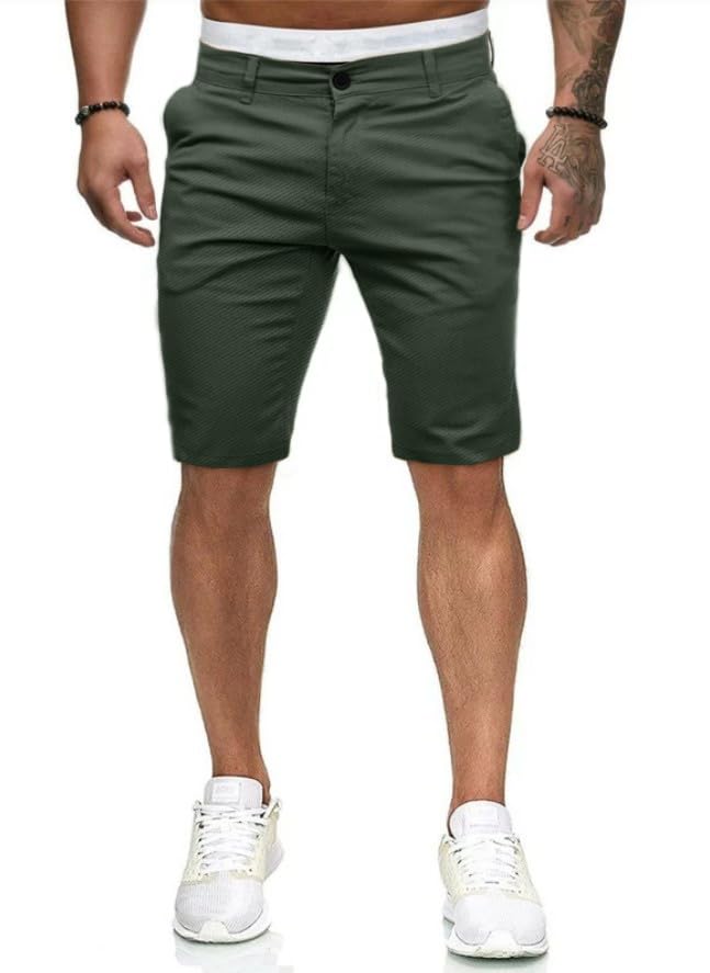 Image of HUNGSON Mens Slim Fit Shorts Stretch Chino Short Pants