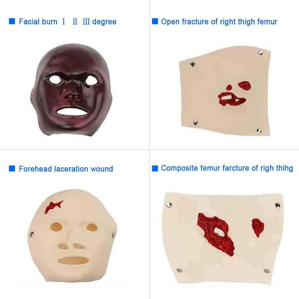 CHROX Fortschrittliches Trauma-Modul, Manikin, Patientenpflege-Simulator, Verbrennungs-Wundversorgung, Simulator, Schaufensterpuppe für Krankenpflege, Training, Unterricht, Bildungsbedarf, 170 cm