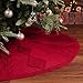 48 Inch Christmas Tree Skirt: Diamond Braided Cable Knit Tree Skirt for 7.5FT Tree, Wine Red Tree Skirt, Vintage Tree Skirts, Rustic Farmhouse Christmas Decorations