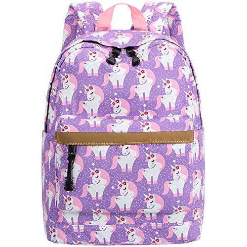 Preschool Backpack for Kids Girls Toddler Backpack Kindergarten School Bookbags (Cute unicorn-Purple)