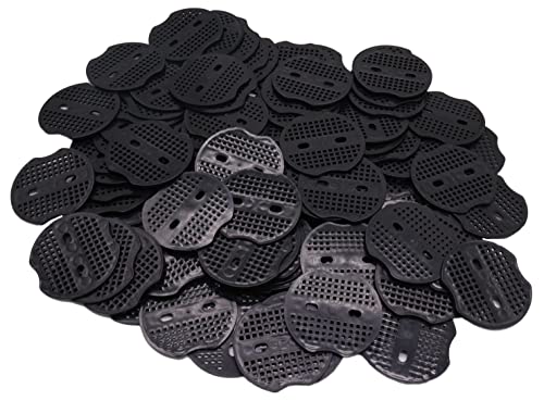 Y.A. LOTUS 100 PCS Rondelles pour Piquets de Fixation en Acier pour bâche, Rondelle d'ancrage en U pour Piquets de Jardin, Piquets de Fixation Tente (3 Trous communs)