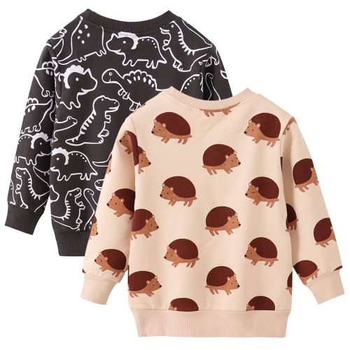 Image of Toddler Boys Crewneck Sweatshirt, Cotton Long-Sleeve Pullover Cartoon Print