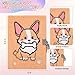 LiYiQ Plush Corgi Dog Diary Gift Travel Journal Secret Diary with Scrapbook Paper Stickers Journal Stencils Pompom Pen and Washi Tape Practical Set Gift for Birthday Christma