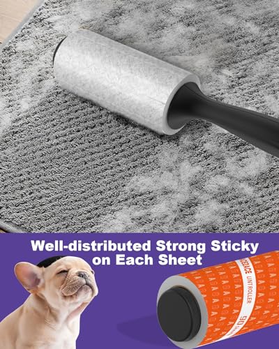 Image of ACE2ACE Lint Roller for Pet Hair, 270 Sheets Extra Sticky Lint Remover Rollers, 3 Pack 3 Handle Refillable Pet Hair Rollers for Clothes, Furniture, Carpet, Sofa Cleaning, 3Pack