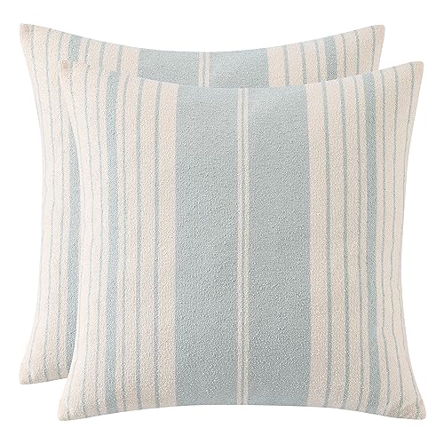 Tosleo Blue Striped Pillow Covers 18x18 inch Pack...
