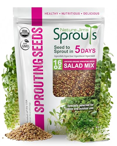 Nature Jims Sprouts Organic Salad Mix – Non-GMO Microgreen Seeds