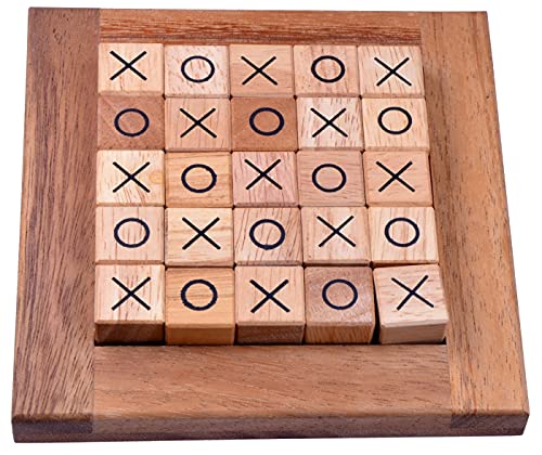 Tic-Tac-Toe - Tic Tac Toe - Legespiel - Strategiespiel im Holzrahmen
