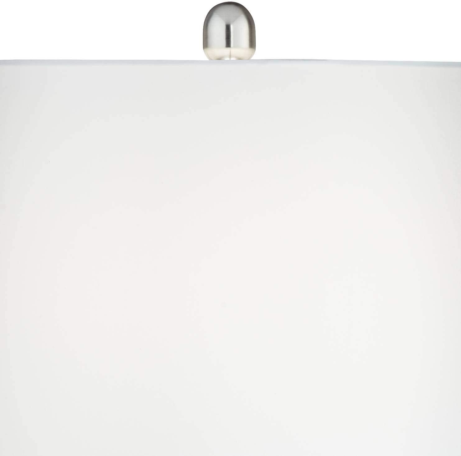 360 Lighting Brad Modern Coastal Style Accent Table Lamps 24.5" High Set of 2 LED Scalloped White Ceramic Tapered Drum Shade for Living Room Bedroom Beach House Bedside Nightstand Home