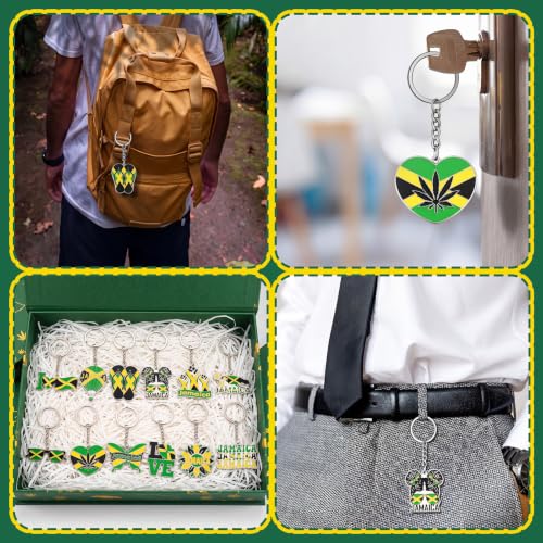 Image of Unittype 24 Pack Jamaica Souvenirs Gifts Jamaican Republic Metal Keychains