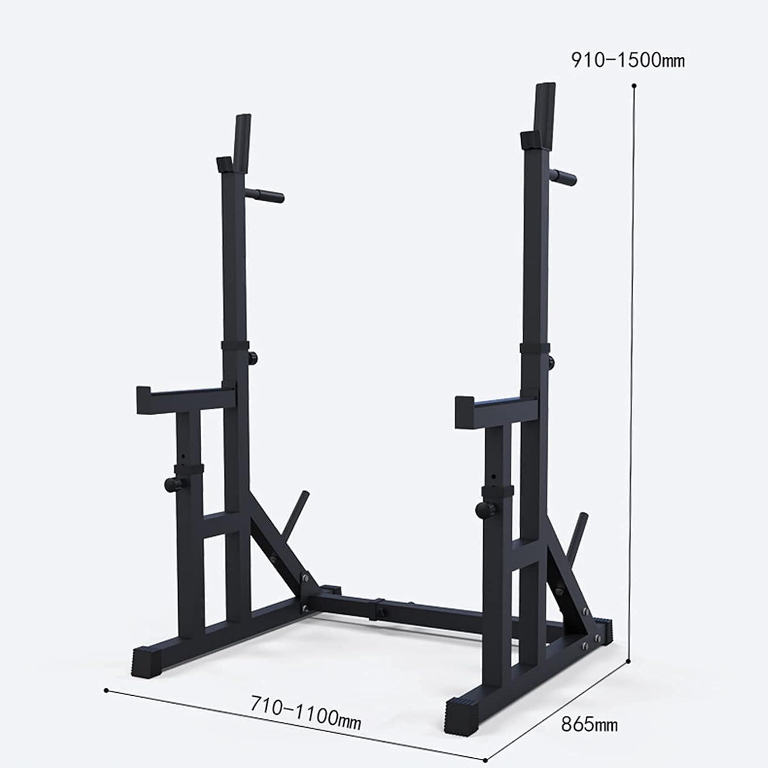 Adjustable Squat Barbell Rack, Barbell Power Rack Exercise Stand, Home Strength Training Fitness Equipment, Load 300 Kg