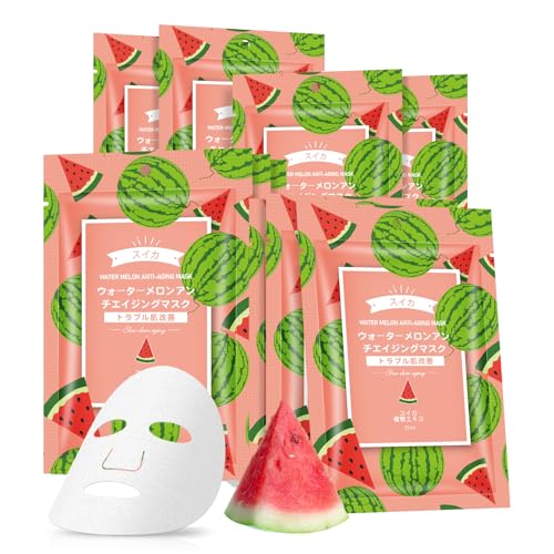 OUPEICHARM 10 Pack Sheets Face Masks Skincare, Watermelon Refreshing Mask Skincare, Hydrating Face Masks Suitable for Sensitive Skin, Bulk Facial Mask for Women Skin Care OUPEICHARM 10 Pack Sheets Face Masks Skincare, Watermelon Refreshing Mask Skincare, Hydrating Face Masks Suitable for Sensitive Skin, Bulk Facial Mask for Women Skin Care