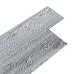 INMOZATA 21Pcs Self-Adhesive PVC Flooring Planks Floorboard Planks Waterproof Floor Stickers for Kitchen Bathroom Home Floor Tile 91.5 X 15.2CM （Light Grey）