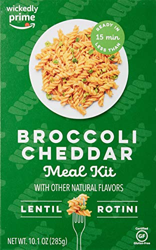 Wickedly Prime Lentil Pasta Meal, Broccoli Cheddar, Gluten Free, 10.1-ounces (Pack of 4)