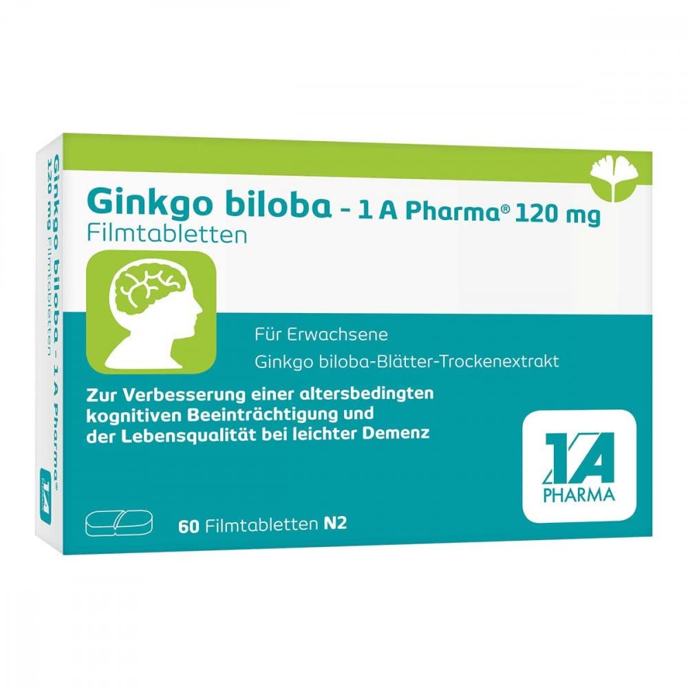 Ginkgo biloba 1 A Pharma 120 mg Filmtabletten - Belize zum KlarDenken und Konzentrieren, Altersgruppe ab 18+, Tagliche E