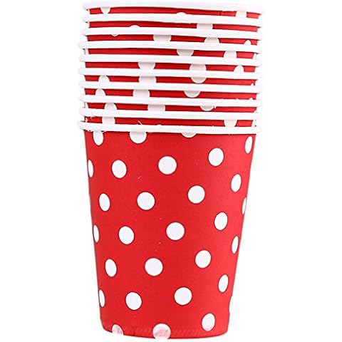 Fablcrew. Lote de 10 vasos de cartón con diseño de lunares Cover