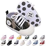 Baby Boys Girls Star High Top Sneaker Soft Anti-Slip Sole Newborn Infant First Walkers Canvas Denim Shoes (13cm, Green, 12_Months)