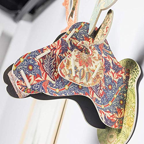 Mur vide ? Puzzle en bois tête de cerf 3D relief fleuri 42x55cm